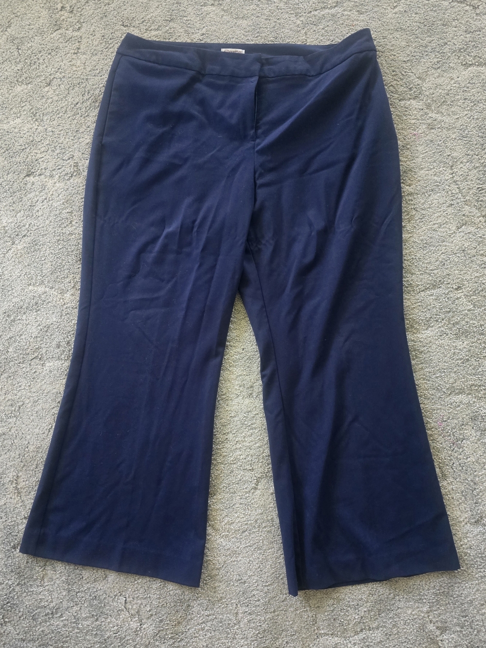 Womans Silhouette Navy Wide-Leg Mid-Rise Trousers